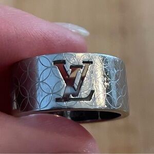 Louis Vuitton Silver Logo Ring